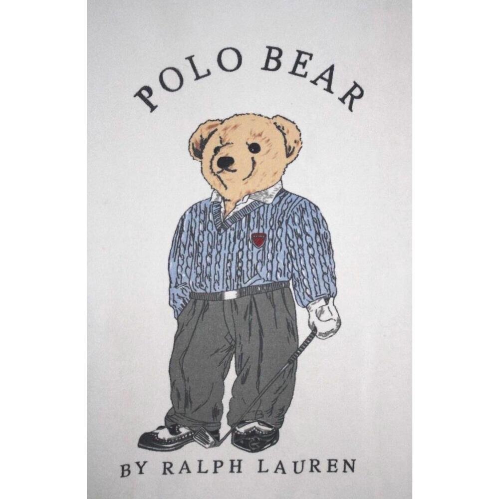 Vintage 90s Ralph Lauren Polo Bear Dapper Golf Oversized Beach Towel USA